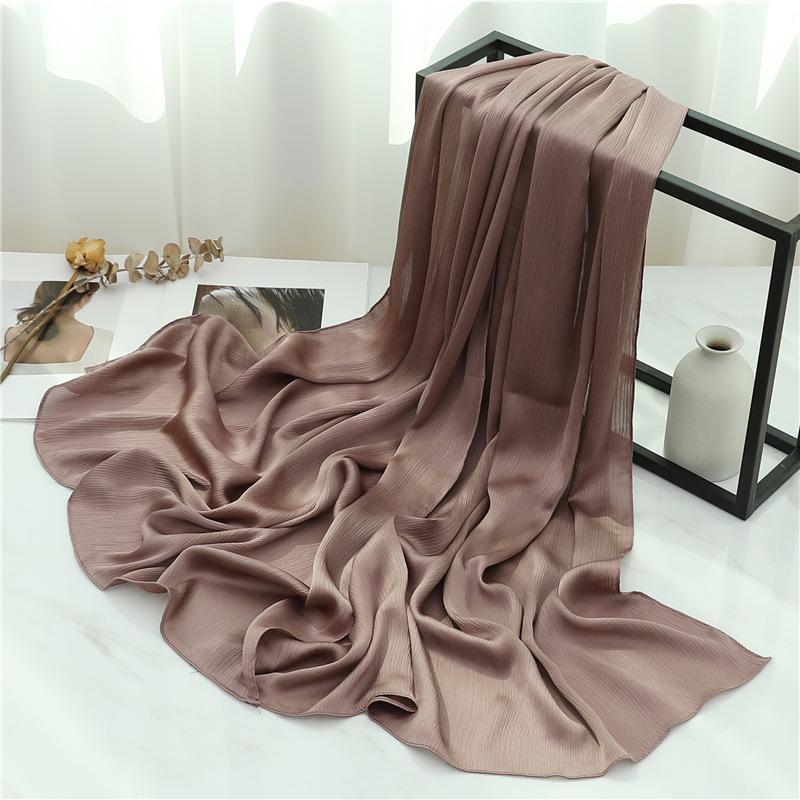 Headscarf Solid color silk scarf Basic versatile scarf Women's smooth crepe travel scarf Xizang travel shawl