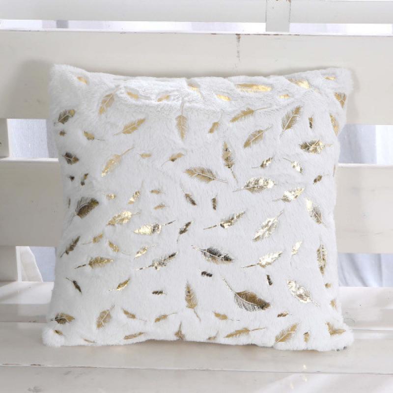 43X43Cm Cushion Cover Short Plush Gold Plated Throw Pillow Embedded Decoration Cushion Home Pillow Cover Coreless Single Pillow Cover