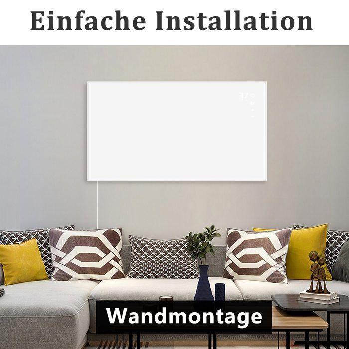 Wall-mounted Infrared Heater - NETTLIFE - 90x50x1 Cm - 450 W - Remote Control - Programmable