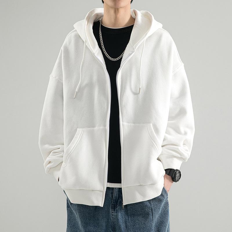 Men's Spring/Autumn Hooded Cardigan Sweatshirt - Casual Loose Fit American Style Sportswear.
