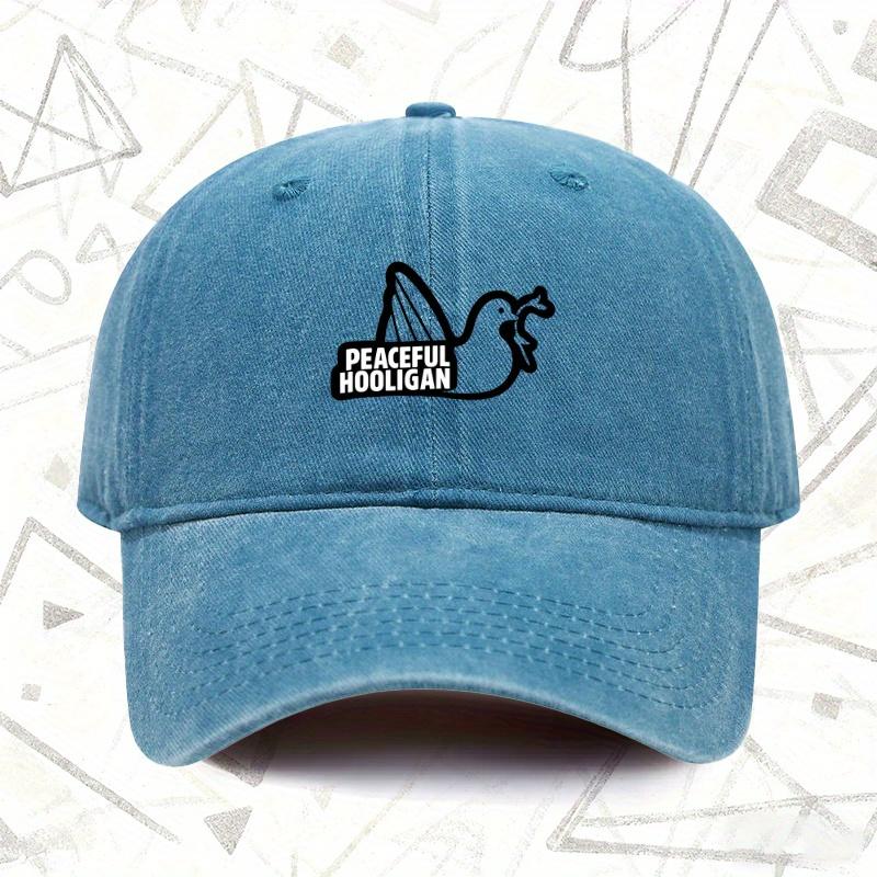 A Vintage Washed Cap Featuring PEACEFUL HOOLIGAN Suitable for Both Men And Women This Solid Baseball Hat Is Perfect for All