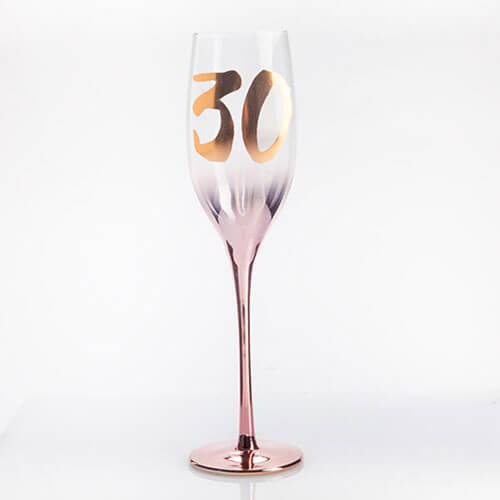 Champagnerglas „Birthday Blush“ (30. Geburtstag)