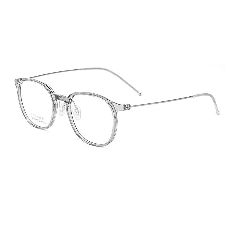 Danyang 5822N Women's Retro Small Frame Myopia Glasses, Ultra-Light Transparent Pure Titanium Frame