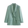 Herbst 2023 Europäischer und amerikanischer Damen-Zweireiher-Blazer mit lockerer Passform und einfarbiger