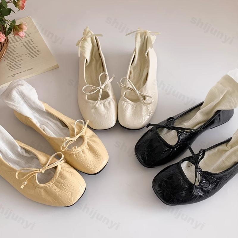 Fashion Eleagnt Ballet Style Square Head Shallow Mouth Flat Single Shoes for Women's Summer 2025 New Comfortable Slip on Mary Jane Shoes