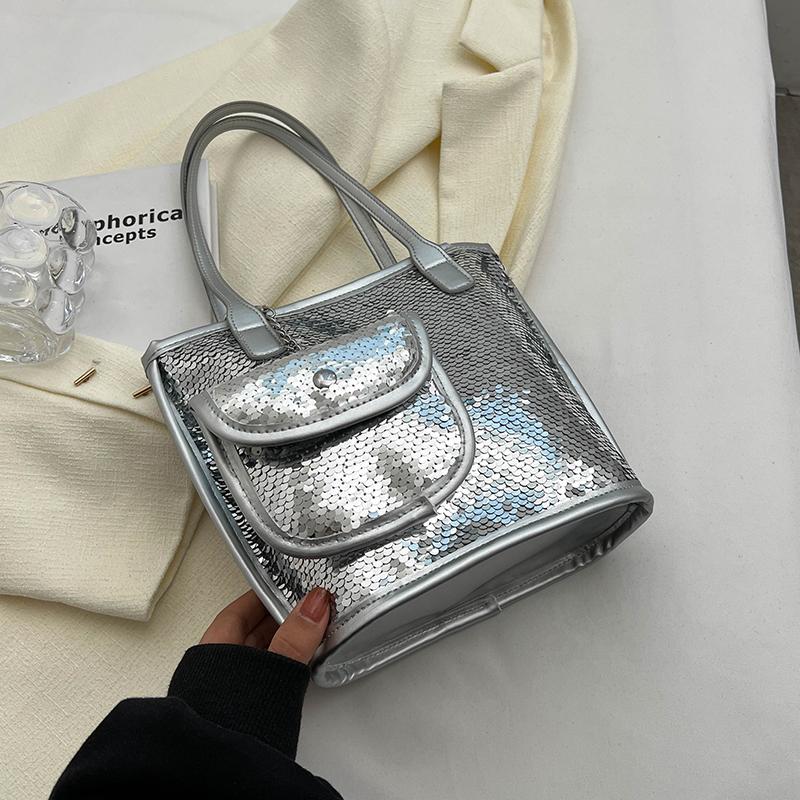 

Летние новые модные женские сумки-ведра, легкие роскошные дизайнерские вечерние сумки для женщин, корейская мода, сумка-тоут с пайетками