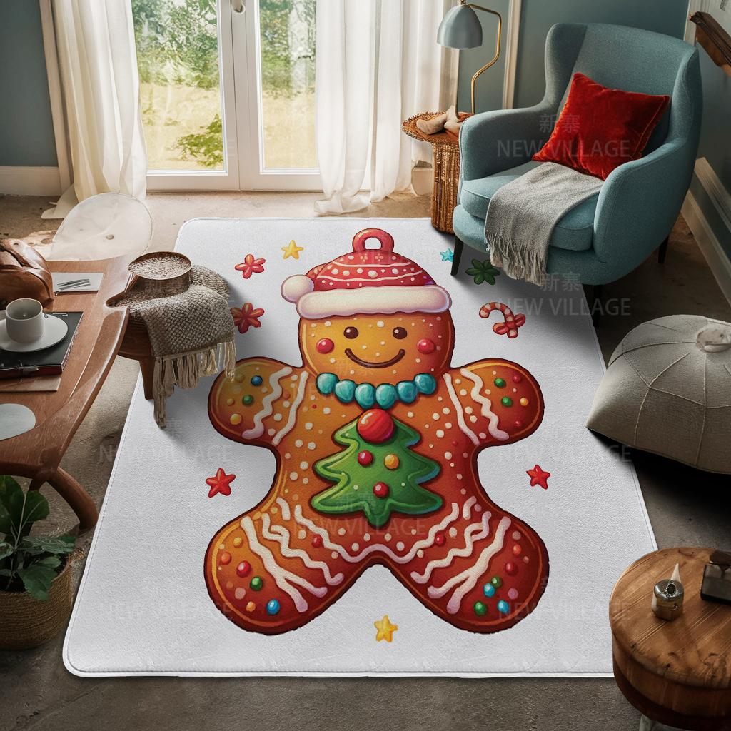 House Entrance Carpet Home Door Mat Living Room Bath Foot Bathroom Non-slip Water Absorption Rugs Bath Merry Christmas Winter