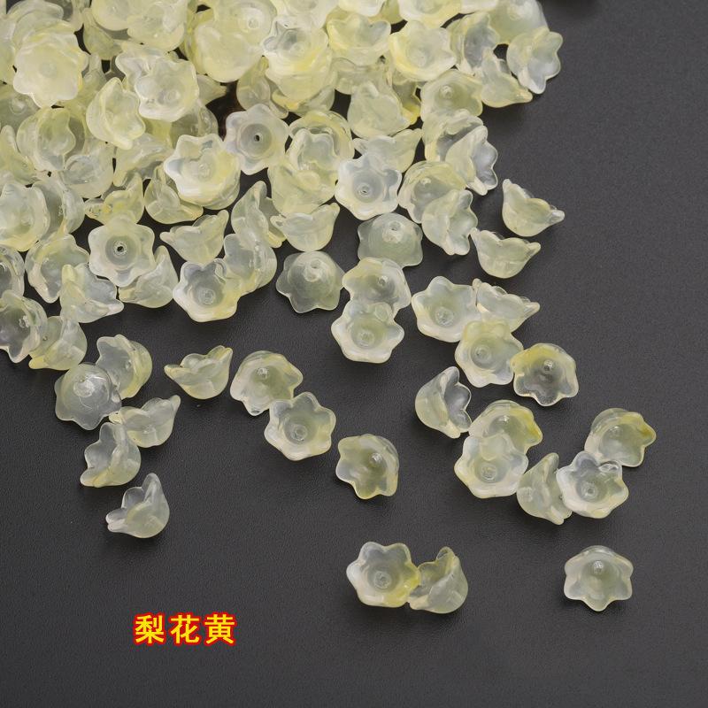 

10pcs 12mm Gradient Bell Orchid Flower Crystal Glass Beads Caps for Jewelry Making DIY Hairpin Earrings Bracelet Accessories 10pcs светло-желтого