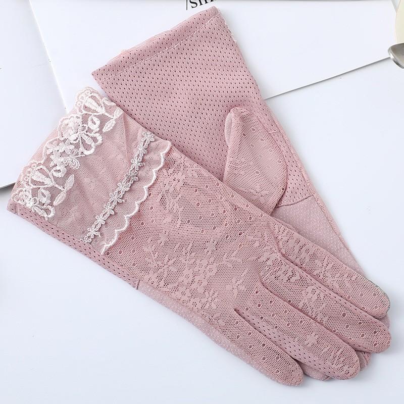 Mănuși de protecție solară de primăvară și vară mănuși din dantelă pentru femei ușor de respirat pentru condus în aer liber protecție solară mănuși pentru călărie
