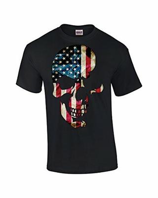 American Flag Skull Americana Skeleton Head Patriotic Patriot Cool Red White