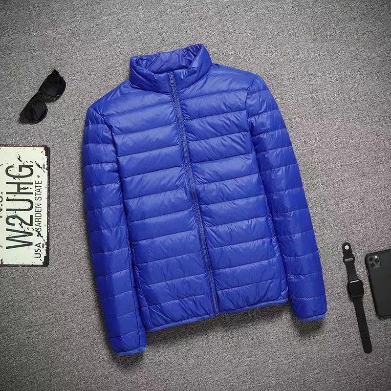 

Портативная Легкая Куртка из пуха для мужчин Осень Зима Хлопковая с подкладкой Стойка воротник Теплая Повседневная Дружелюбная верхняя одежда S
