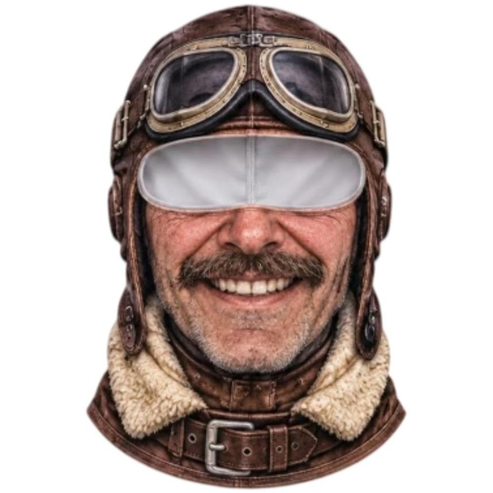 White Mustache Old Man Balaclava Face Mask Full Coverage Ski Mask Hood Winter Mask Cover For Men