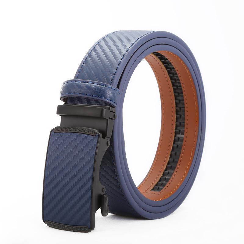 

Мужской кожаный ремень с автоматической пряжкой из сплава - Элегантный и стильный дизайн 125 cm синий