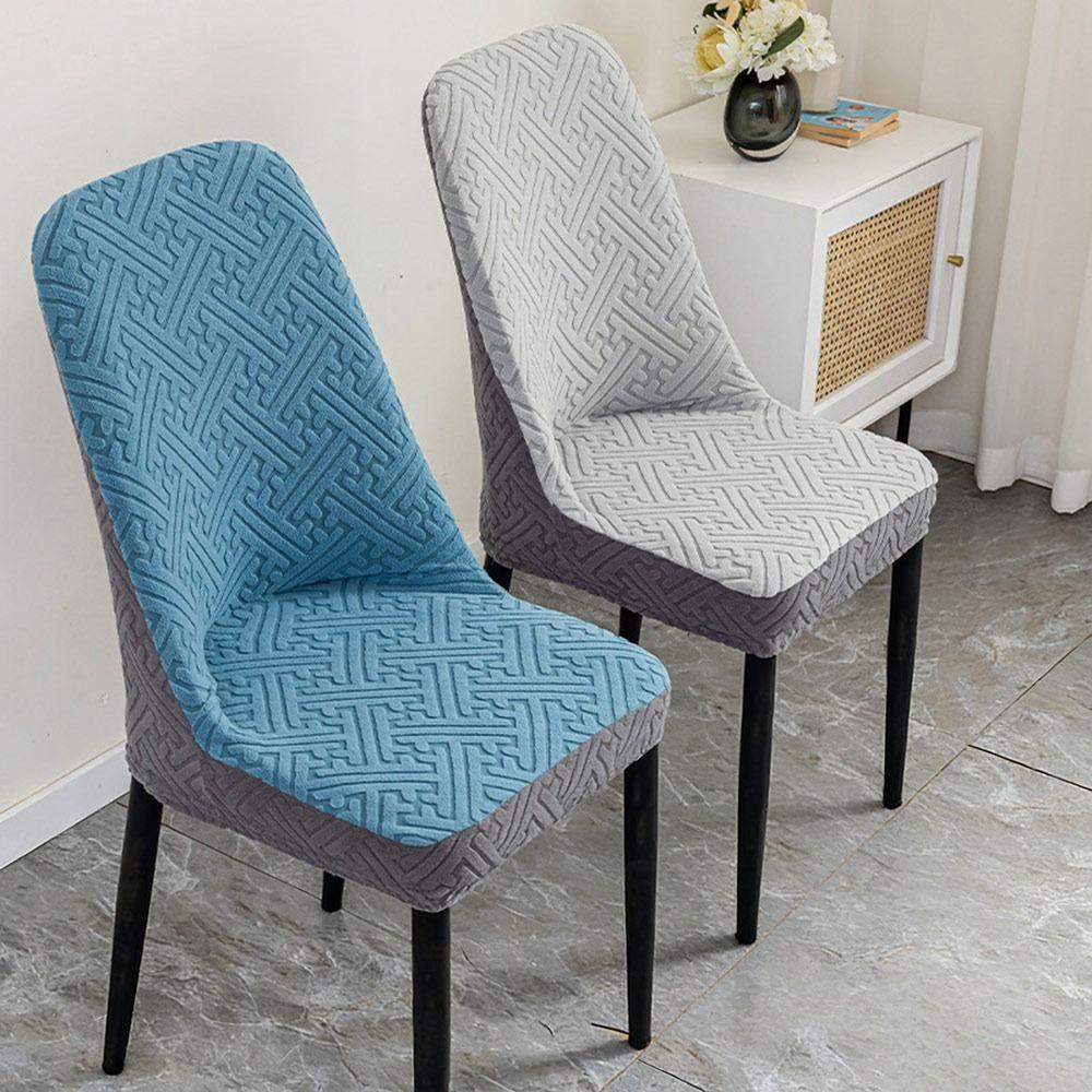Curved Dining Chair Cover High-elastic Stool Slipcover Backrest Protector  for Home Decoration