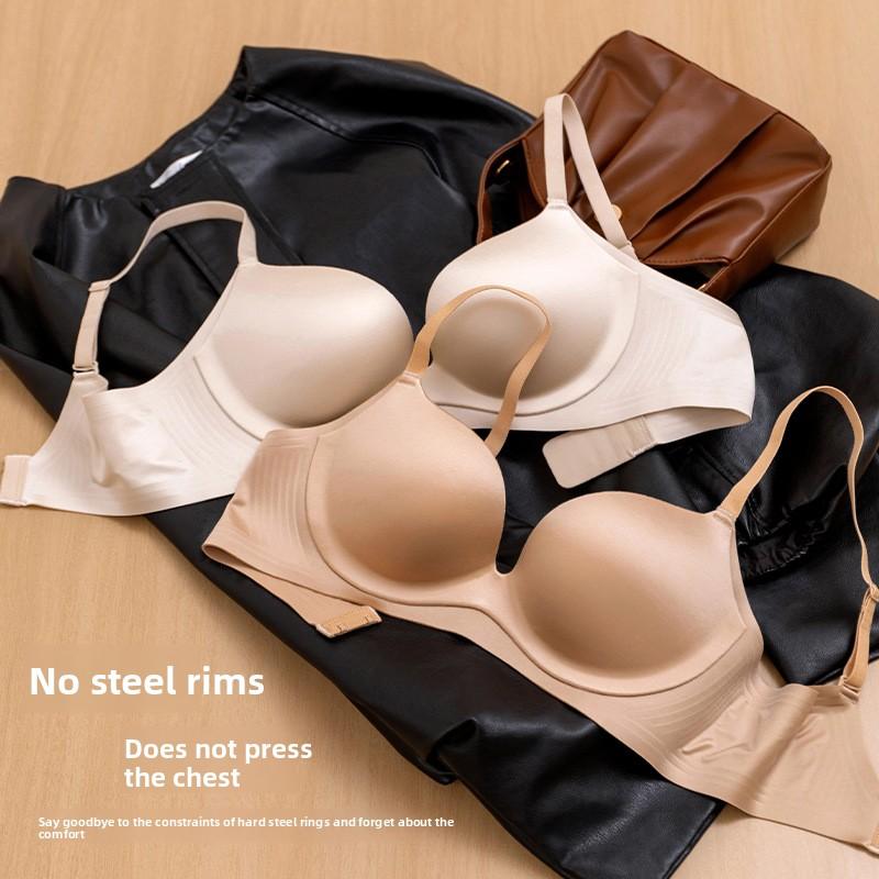 Premium Glossy Seamless Wireless Bra, Soft Support Push Up Anti-Sagging Comfortable Uplift Women's Lingerie