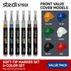 Stedi MA-10~MA-15 Front Valve Type Soft Tip Acrylic Paint Marker Water Based for Gunpla Mecha Figure DIY Hobby Painting Coloring