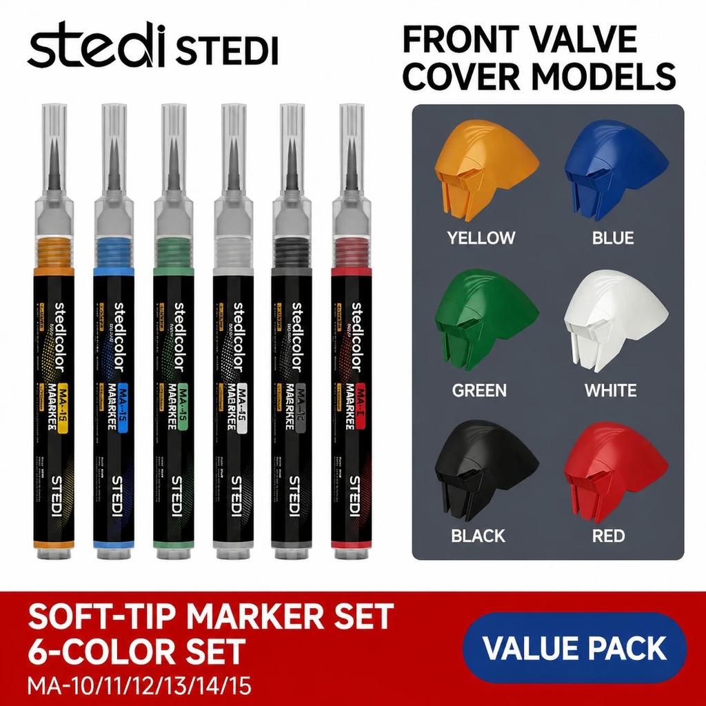 Stedi MA-10~MA-15 Front Valve Type Soft Tip Acrylic Paint Marker Water Based for Gunpla Mecha Figure DIY Hobby Painting Coloring