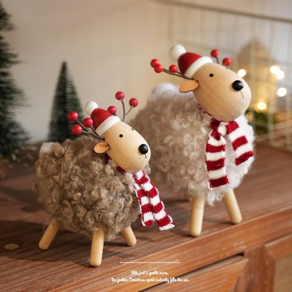 Strip Scarf Table Statue Plush Body Holiday Ornament New Desk Display Home Party