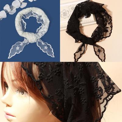 Lace Head Wrap Scarf Hollow Headband Fashion Girl Headscarf  Women Girl
