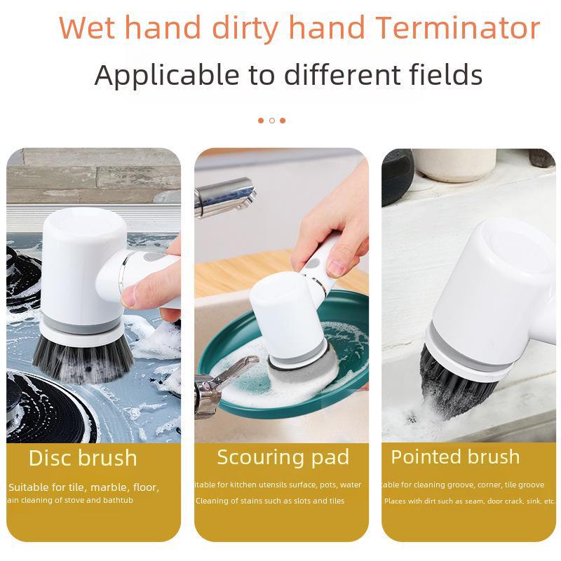 Rechargeable Electric Handheld Cleaning Brush for Kitchen, Bathroom, Dishes, and Shoes