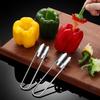 Stainless Steel Fruit Core Remover, Red Bell Pepper Corer, Vegetable and Fruit Seed Cutter, Convenient Kitchen Tool