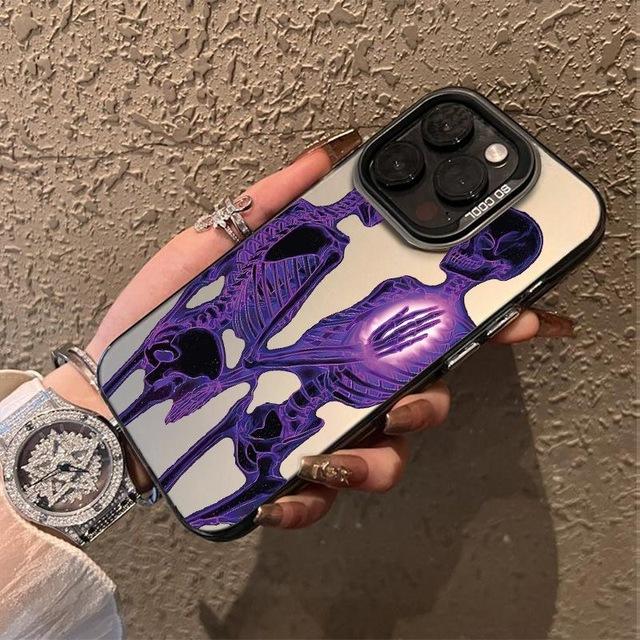 Purple Form Phone Pro Max Transparent Cover for iPhone 16 16E 15 14 13 12 11 Case Funda