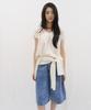 Julliapepe Amy Shirring Puff Blouse (Cream)