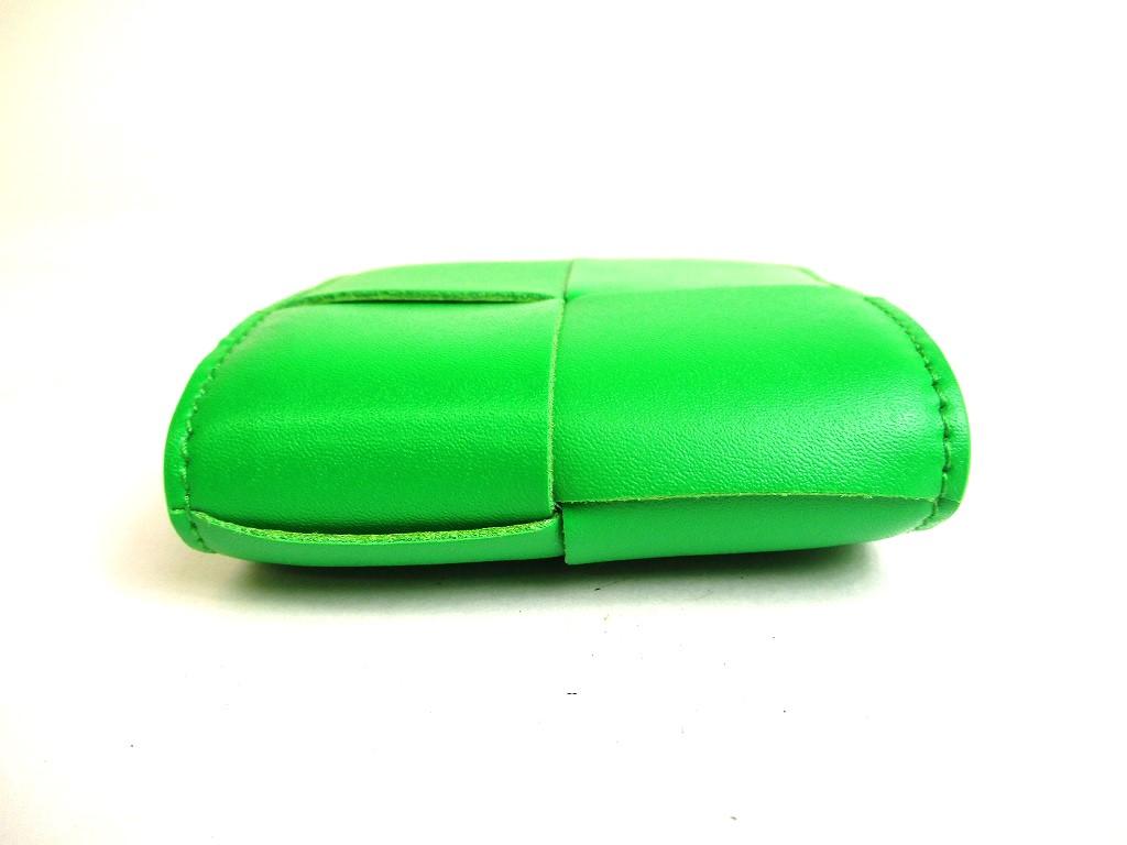 Authentic BOTTEGA VENETA Intrecciato Green Leather Cassette Folded Coin Purse #9950  Refurbished