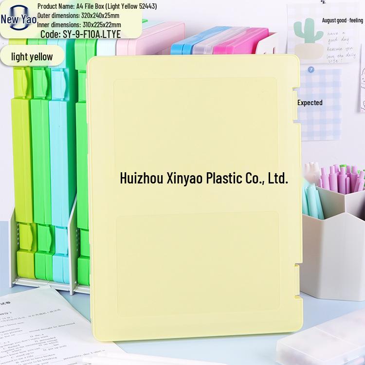 Large Capacity A4 File Box with Pen Slot & Clipboard for A5 Paper Storage