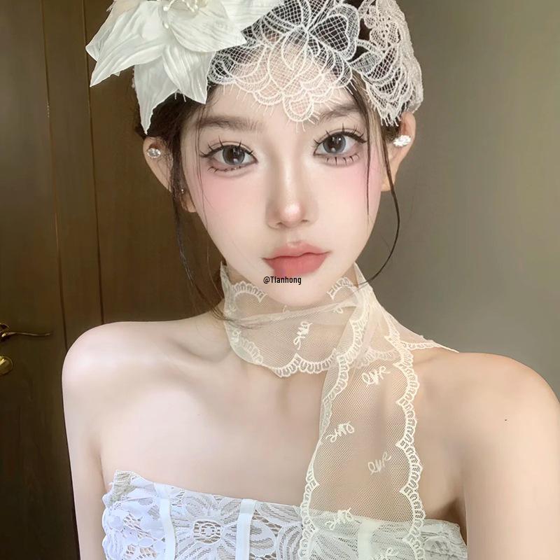 Mori Style Bridal Lace Headpiece Fairy Hair Wrap Wedding Accessories
