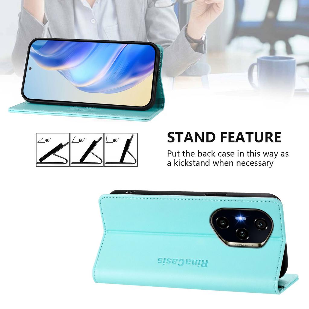 For Honor 400 5G (Global) Leather Case RINACASIS RC01 Phone Cover with RFID Blocking Wallet Stand