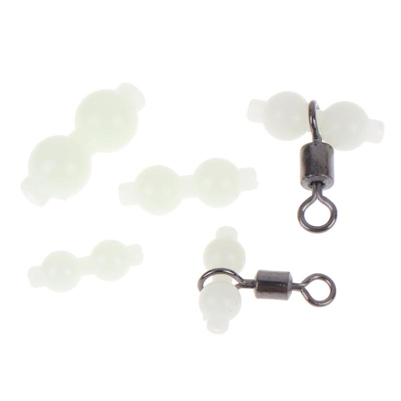 50Pcs Luminous Gourd Bead Fishing Swivel Connector Anti Tangle Tackle Accessories For Saltwater Freshwater Angling Supplies