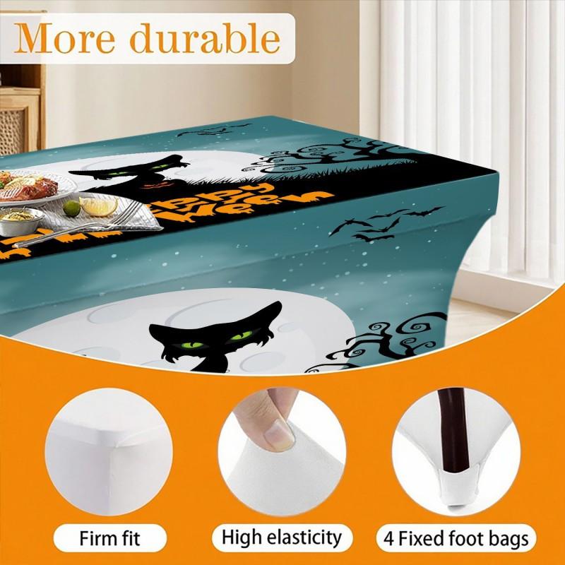 Halloween Printed Stretch Tablecloth Milk Fabric Outdoor Party Decor
