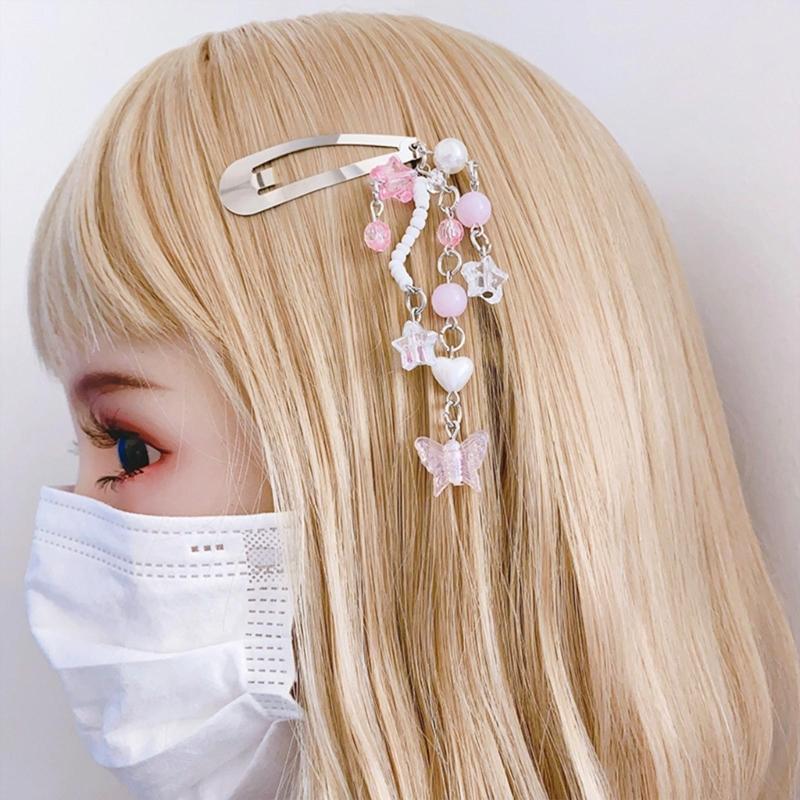 Fashion Hair Clips Y2K Style Star Butterfly Moon Tassels Hairpin Sweet Cool Hair Barrettes Hair Accessories Jewelry
