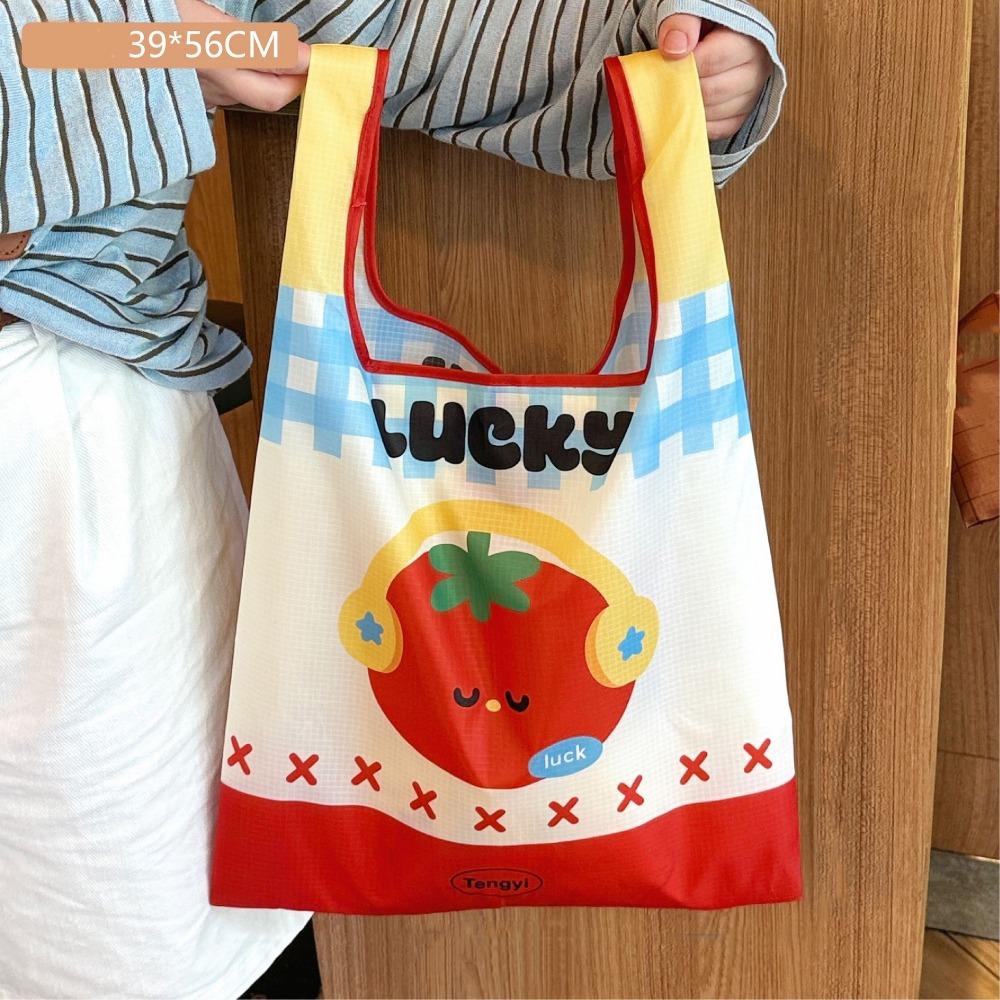Large Capacity Cartoon Shopping Bag Waterproof Vegetable Storage Bag Handheld Bag  Shopping
