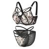 Large size underwear women's big breasts show small anti-sagging gathering set mesh full cup fat M bra