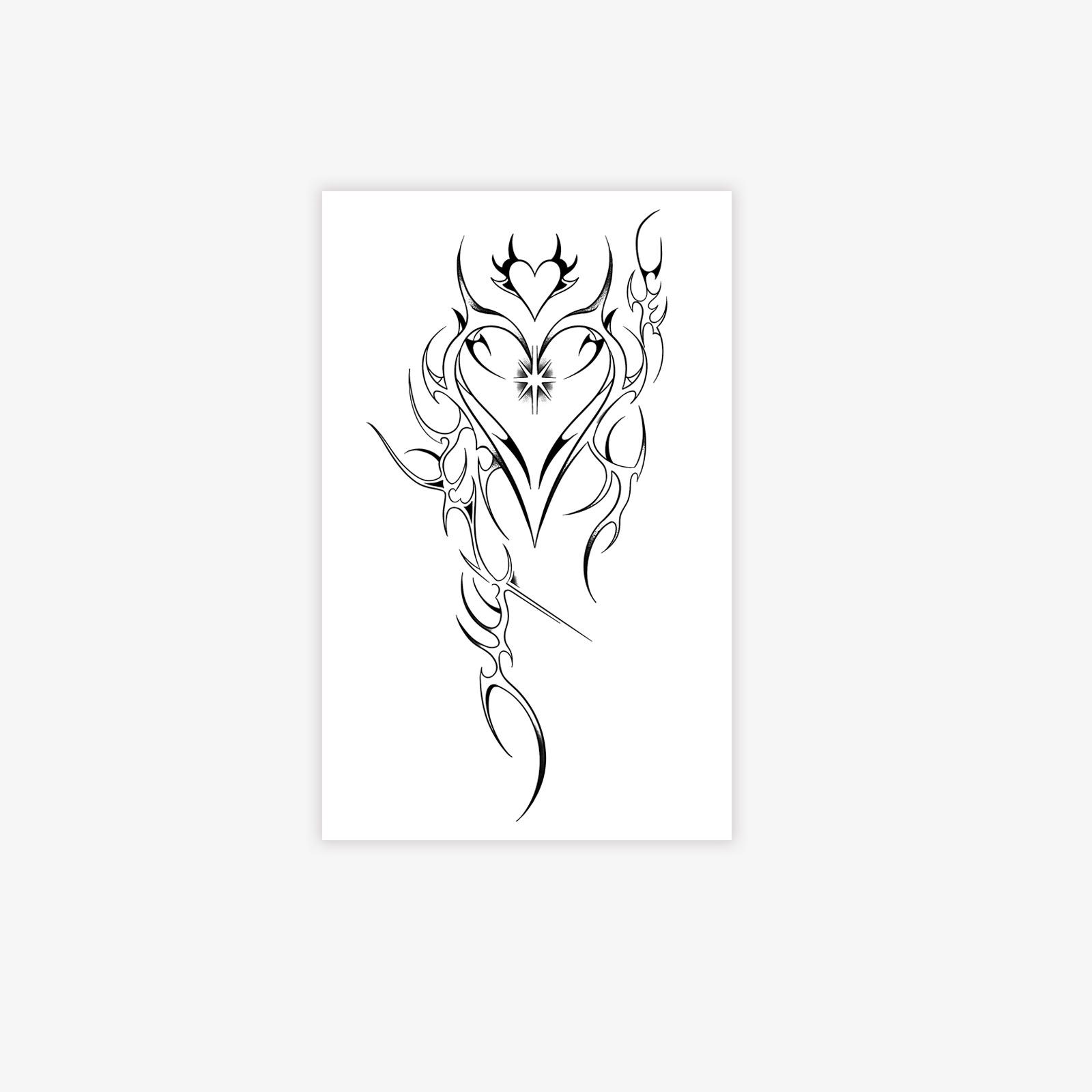

Dark Love Vine Tattoo Sticker, Waterproof And Long-Lasting, Flower Line Simulation Tattoo Sticker On The Back Of The Hand 12*19CM