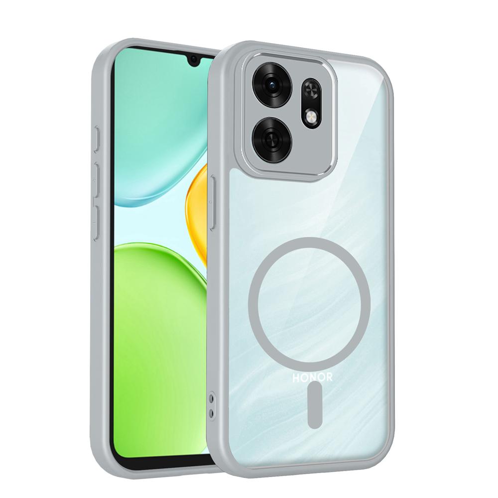 KEYSION Transparent Magnetic Phone Case for HONOR X6d 5G Soft Silicone+PC HD Clear Shockproof Cover for Huawei Honor 500 Smart 5G