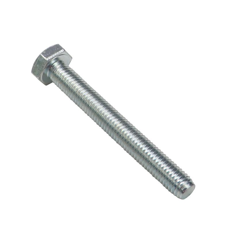 Hexagonal Head Screw, Full Thread, M10x80, Class 8.8, DIN933, White Galvanized