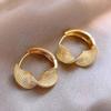 Fashion Irregular Textured Hoop Earrings for Women Vintage Simple Geometric Twisted Small Circle Earrings Aesthetic Jewelry Gift