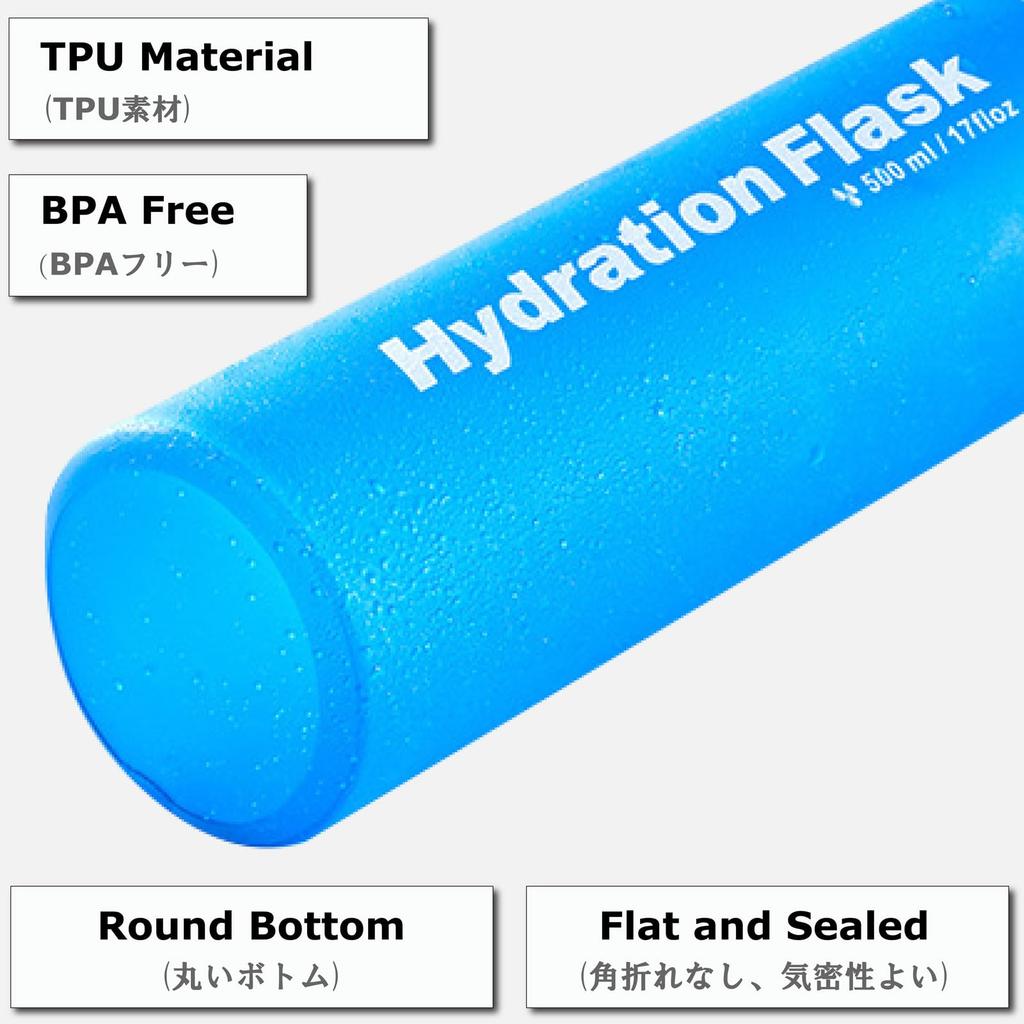 YAPJEB Hydration Foldable Soft Water 500ml Soft for Trail and Outdoor Activities 500ml Bottles Two Bottle, Bottle, Flask, Marathons, Running, Cycling,