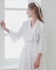ILLUSTRIS ILLUSION White V-Tie Puff Blouse