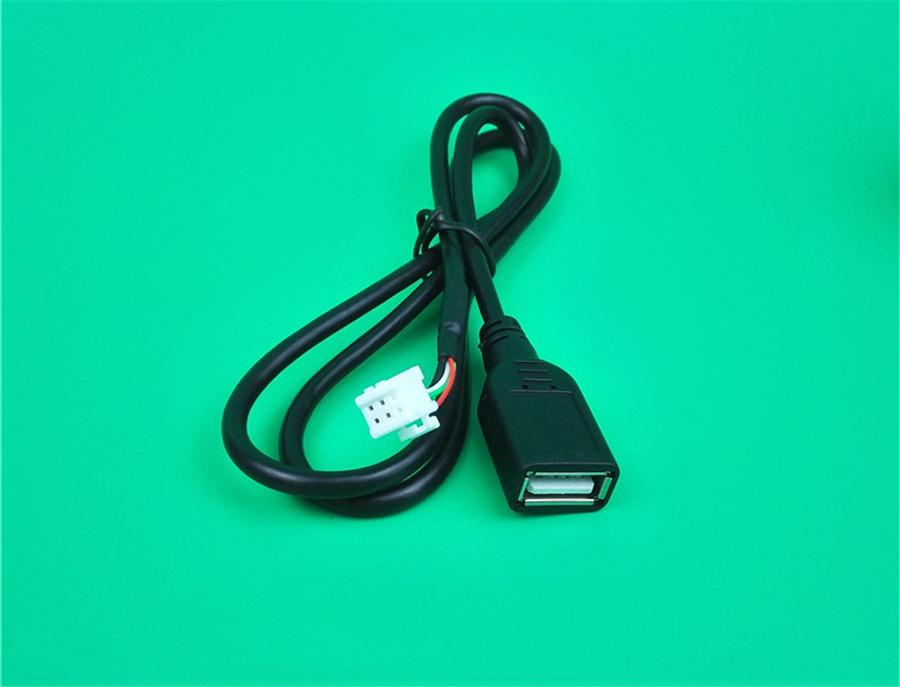 USB GPS Rear View Camera RCA Output Radio Power Cable Adapter For Car Navigation