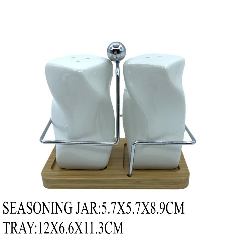 Nordic Ceramic Spice Jar Seasoning Box Creative Embossed Pepper Shaker Set Ceramic Salt Shaker Home Kitchen Flavoring Utensils