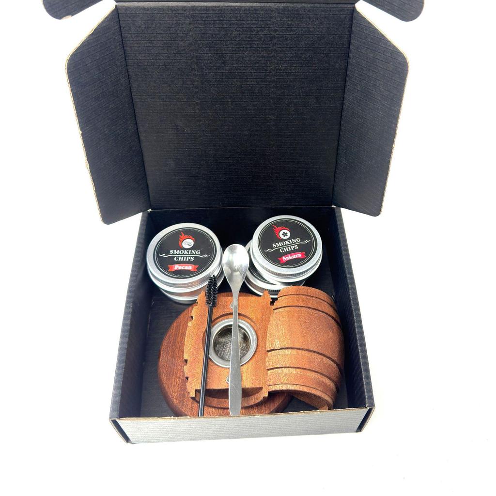 Fruit-Flavored Whiskey Smoker Barrel Set with Wood Chips - Ideal Bartending Gift