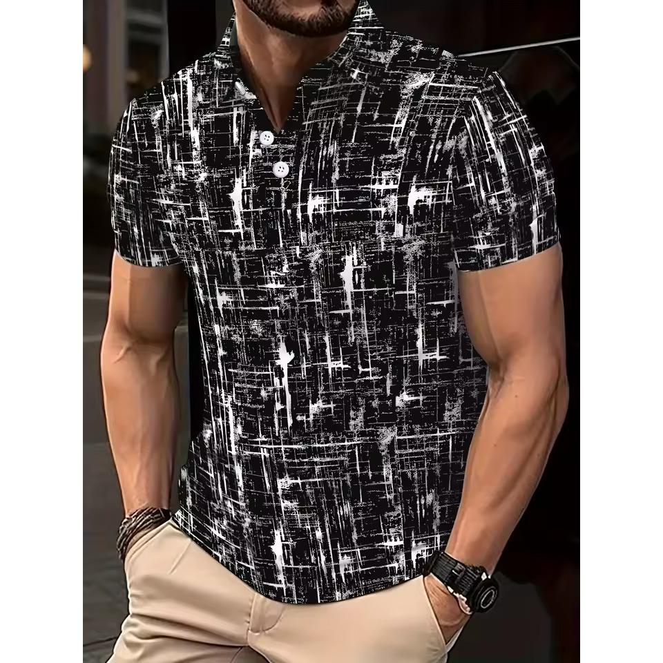 Summer Men's Short-Sleeved Polo Shirt Street Casual Fashion Comfortable Breathable 3D Pattern Print
