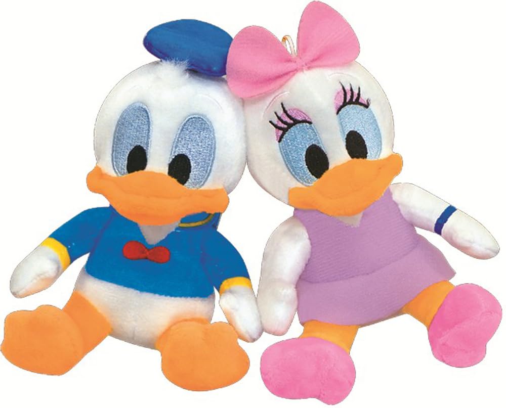 

[CRUX] Donald & Daisy Disney Nico Plush Keychains, Disney 2-Piece Plush Keychain with Ball Chain, Pair (142980)