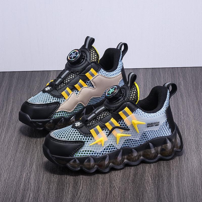 Classmates Boys and Girls Summer Hollow Breathable Mesh Rotating Button Middle School Children Elementary School Casual Sports Shoes