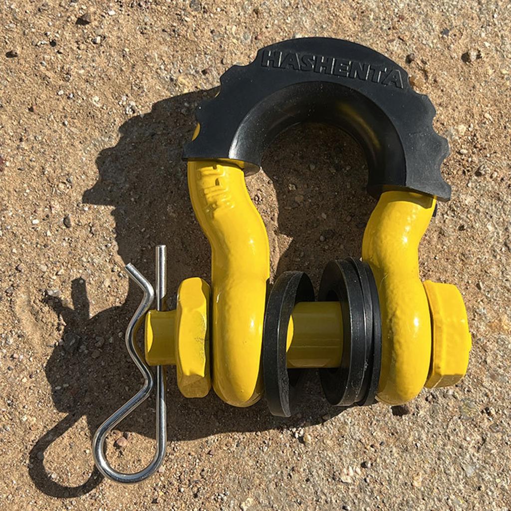 2Pcs D-Ring Anchor Shackle 5/8" Rugged Towing Gear Bow Shackle 28660lbs Break Strength for Jeep Off-Road Vehicle Recover