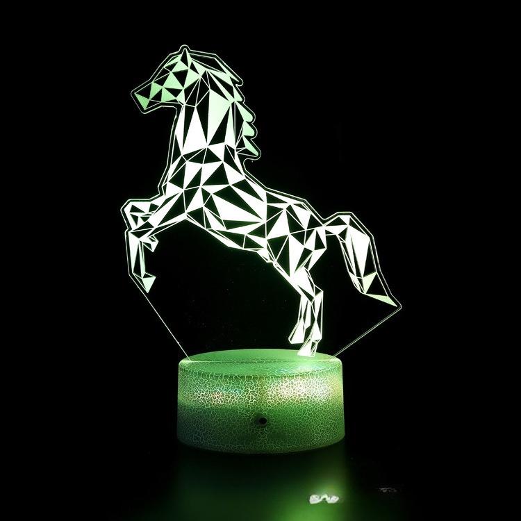 Pegasus Unicorn Geometric Horse LED Touch Remote Control, Creative Gift with Seven Colors